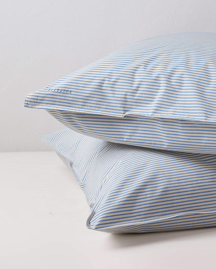 Kussensloop Set Katoen Streep Blue Ecru - SUITE702