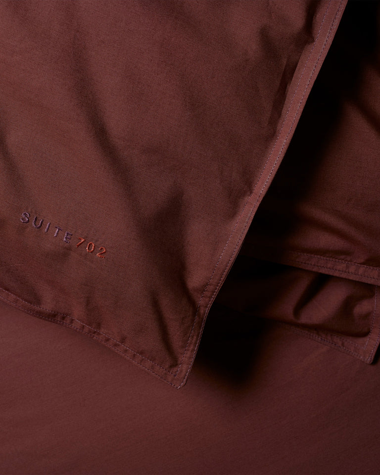 Housse De Couette Set Coton Brique Red - SUITE702