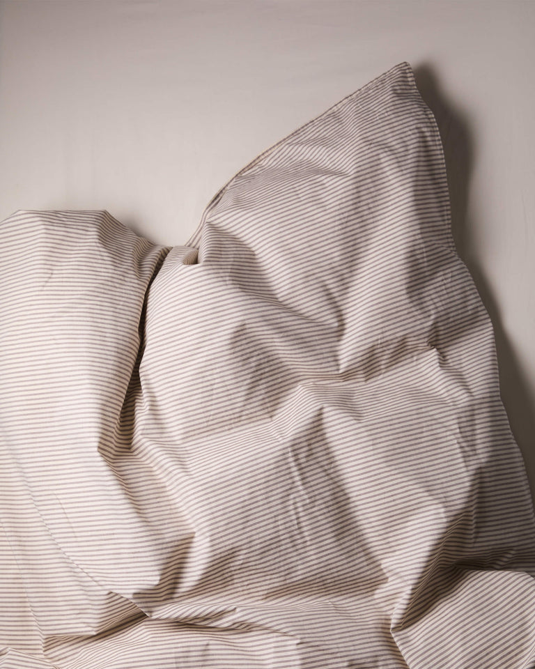 Dekbedovertrek Katoen Streep Brown Ecru - SUITE702