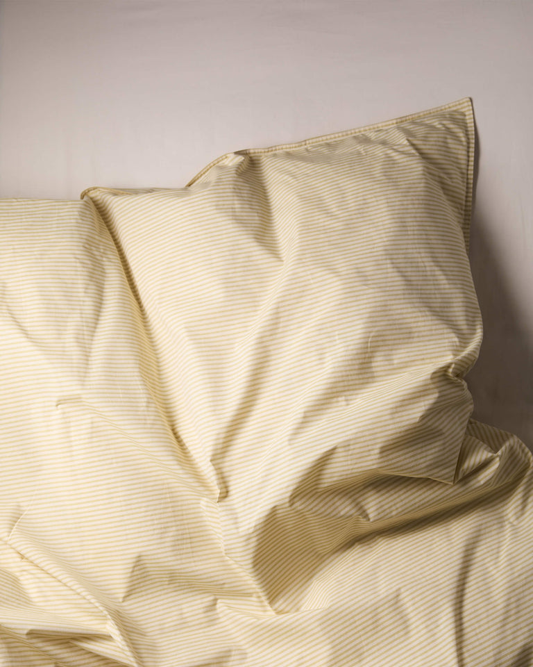 Dekbedovertrek Katoen Streep Lemon Ecru - SUITE702
