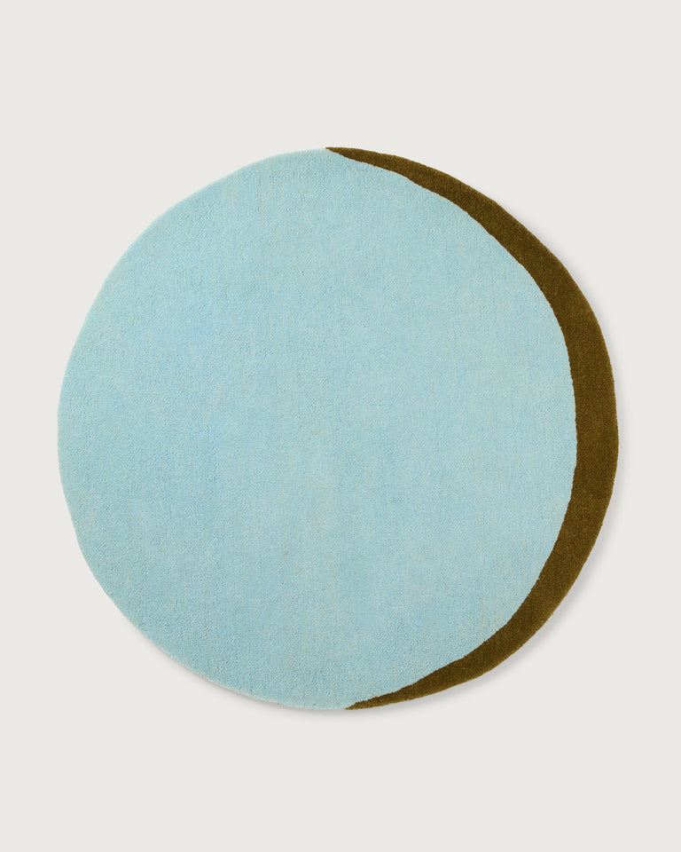 Vloerkleed Wol Eclipse Sky Blue Dark Olive - SUITE702