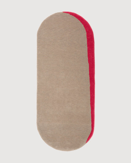 Teppich aus Wolle Eclipse Oval Taupe Berry Red
