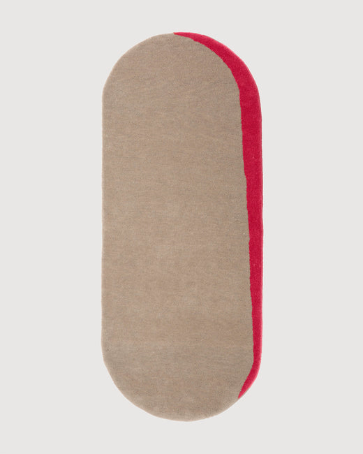 Teppich aus Wolle Eclipse Oval Taupe Berry Red