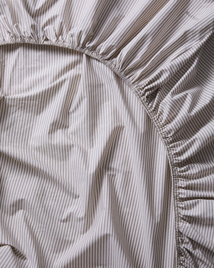 Hoeslaken Katoen Streep Brown Ecru - SUITE702