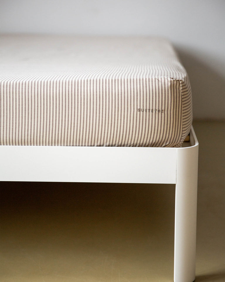 Hoeslaken Katoen Streep Brown Ecru - SUITE702
