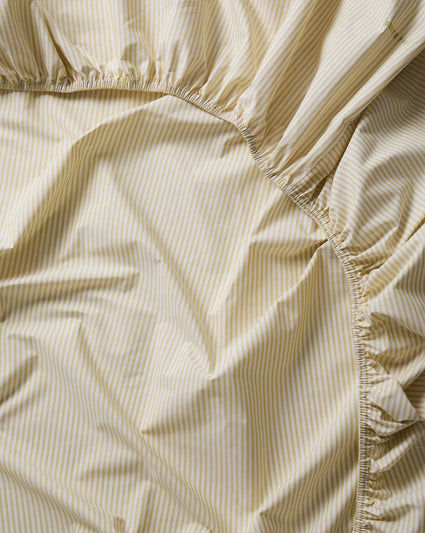 Hoeslaken Katoen Streep Lemon Ecru - SUITE702