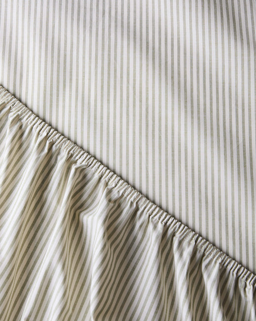 Hoeslaken Katoen Streep Olive Ecru - SUITE702