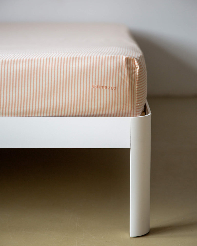 Hoeslaken Katoen Streep Peach Ecru - SUITE702