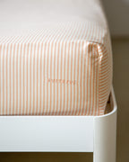 Hoeslaken Katoen Streep Peach Ecru - SUITE702