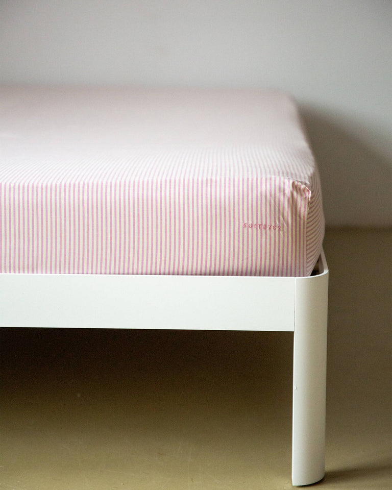 Hoeslaken Katoen Streep Pink Ecru - SUITE702