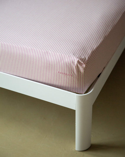 Hoeslaken Katoen Streep Pink Ecru - SUITE702
