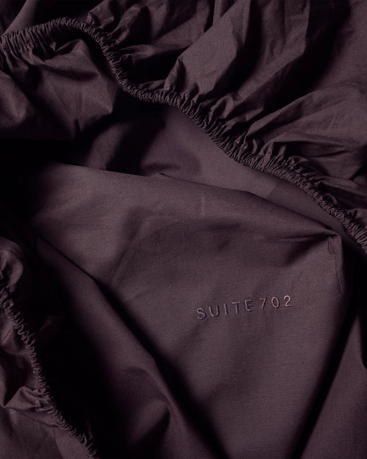 Fitted sheet Cotton Plum Noir
