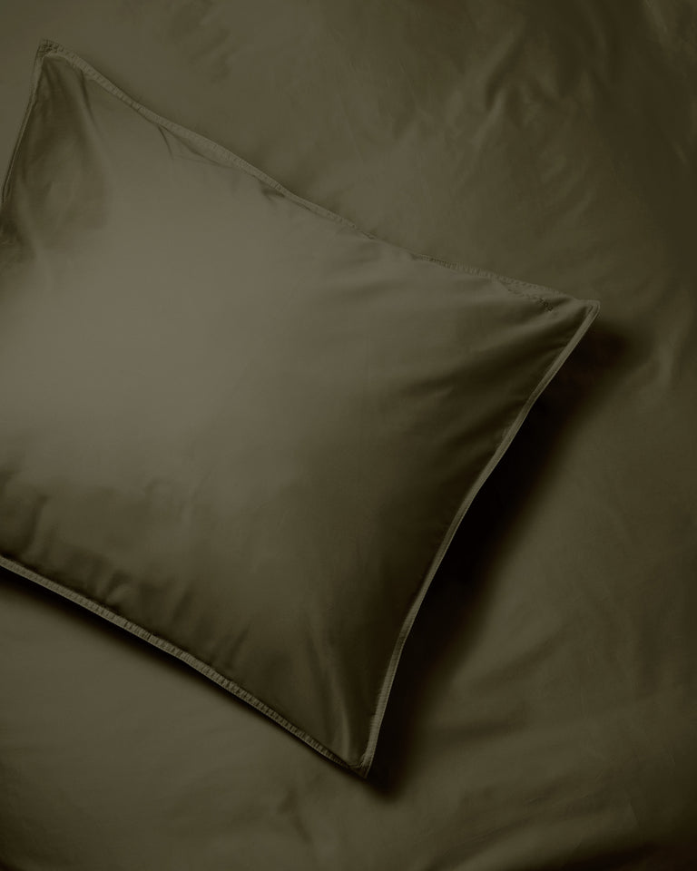 Taie d'oreiller Satin Khaki Green