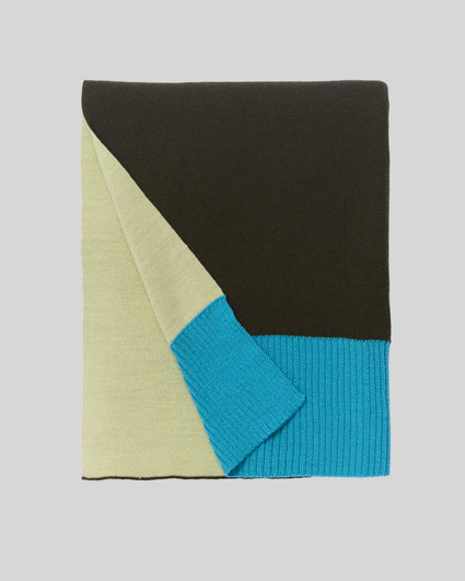 Plaid mérinos vert olive foncé jaune turquoise