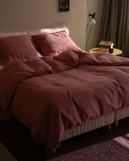 Bettbezug Leinen Mauve Rose