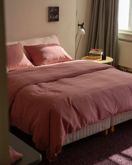 Bedding Set Linen Mauve Rose