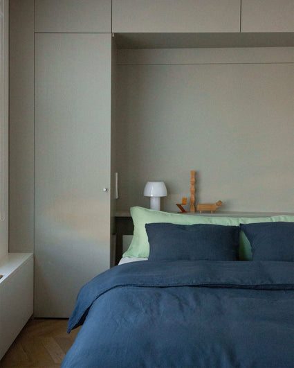 Beddengoed Set Linnen Midnight Blue