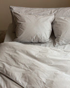 bedMATE Pillowcase Stripe Cotton Blue Ecru