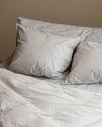 Bedding Set Cotton Stripe Blue Ecru