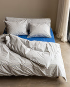 Bedding Set Cotton Stripe Blue Ecru