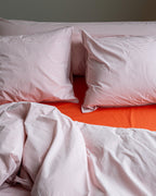 Bedding Set Cotton Stripe Pink Ecru