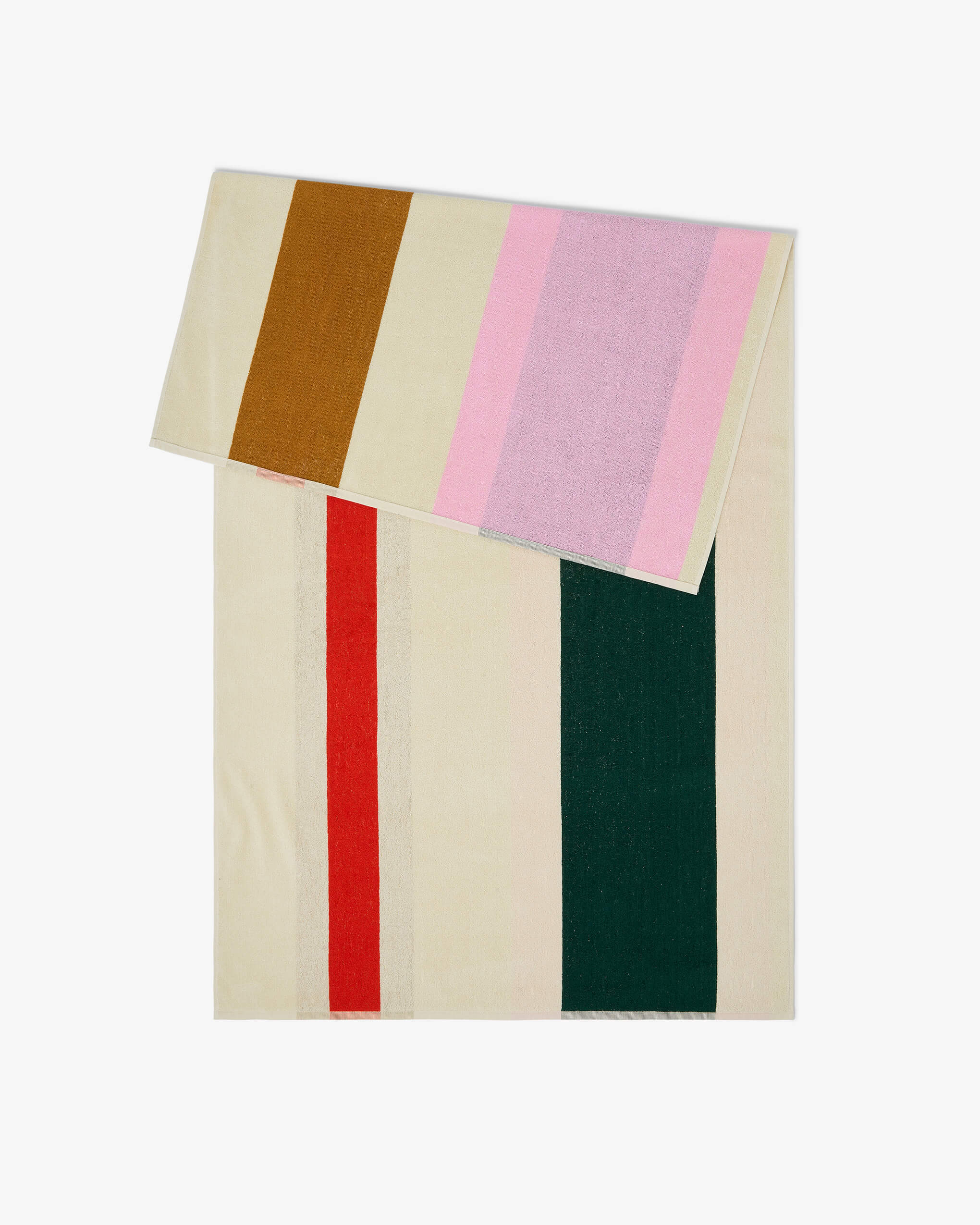 Serviette de plage Rouge Vert foncé Caramel Rose