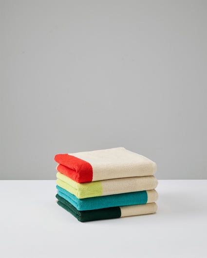 Handdoeken Set Turquoise Red Lime Dark Green (4 st.) - SUITE702