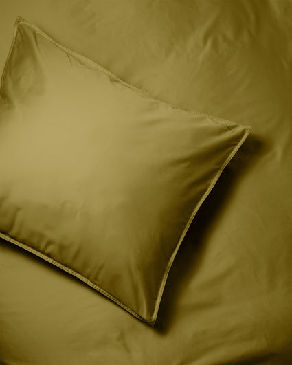 Taie d'oreiller Satin Olive Gold