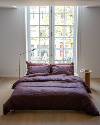 Beddengoed Set Katoen Plum Noir