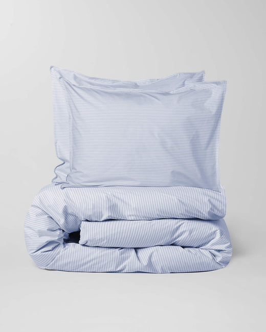 Beddengoed Set Katoen Streep Blue Ecru - SUITE702
