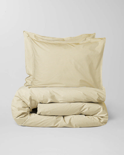 Beddengoed Set Katoen Streep Lemon Ecru - SUITE702