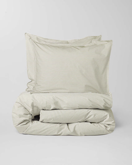 Beddengoed Set Katoen Streep Olive Ecru - SUITE702