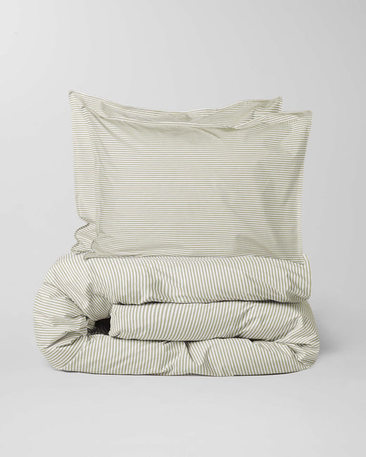 Beddengoed Set Katoen Streep Olive Ecru - SUITE702