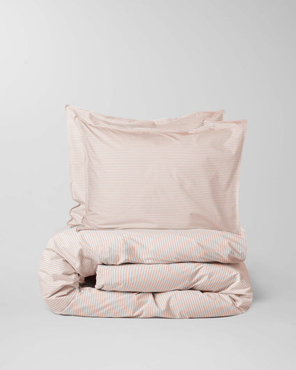 Dekbedovertrek Katoen Streep Peach Ecru - SUITE702