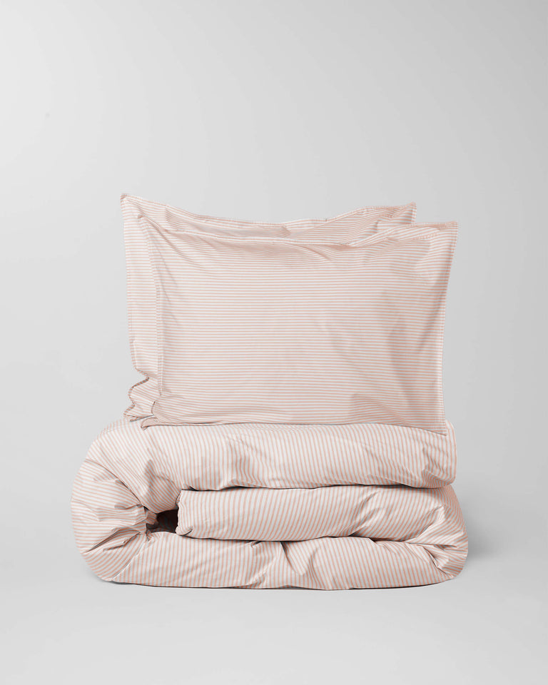 Dekbedovertrek Katoen Streep Peach Ecru - SUITE702