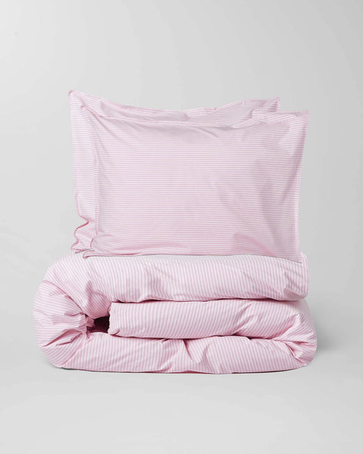 Beddengoed Set Katoen Streep Pink Ecru - SUITE702