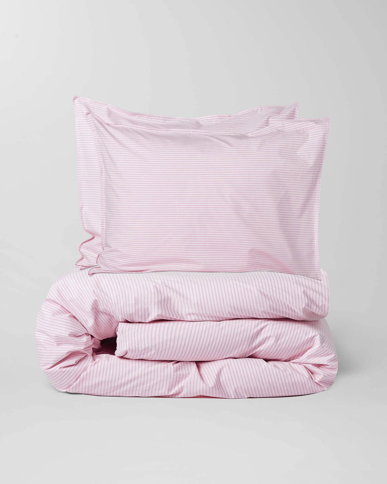 Beddengoed Set Katoen Streep Pink Ecru - SUITE702