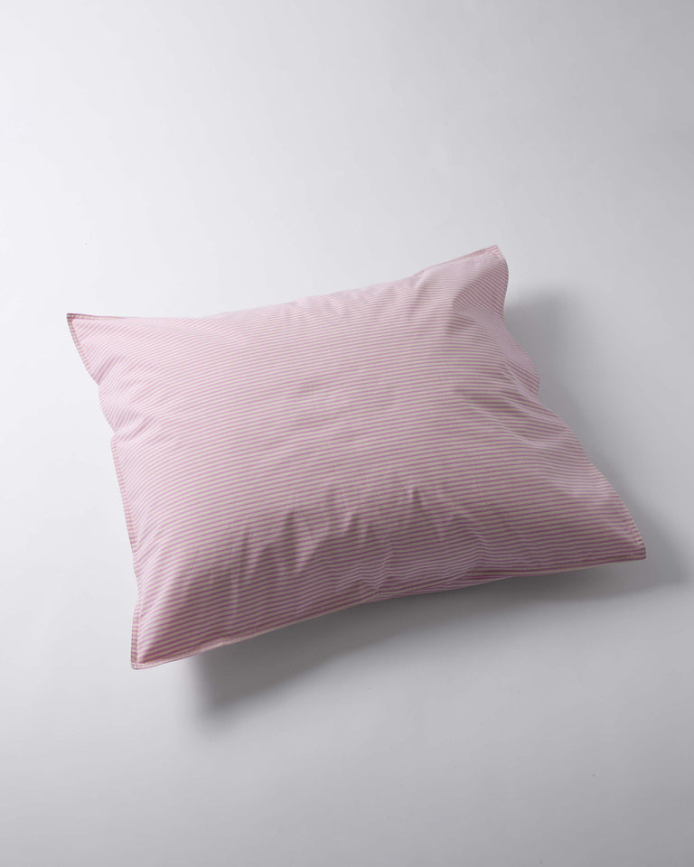 Kissenbezug Perkal-Baumwolle Streep Pink Ecru
