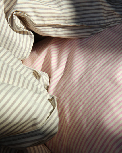 Dekbedovertrek Katoen Streep Pink Ecru - SUITE702