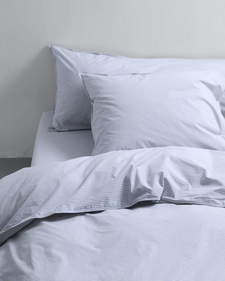 Beddengoed Set Katoen Streep Blue Ecru - SUITE702