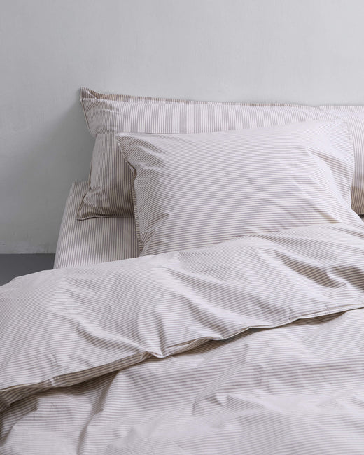 Beddengoed Set Katoen Streep Brown Ecru - SUITE702