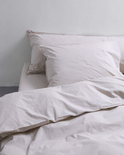 Dekbedovertrek Katoen Streep Brown Ecru - SUITE702