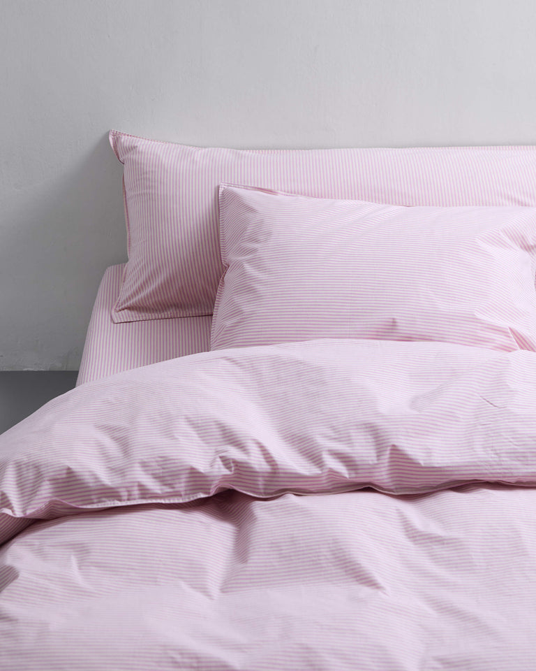 Beddengoed Set Katoen Streep Pink Ecru - SUITE702