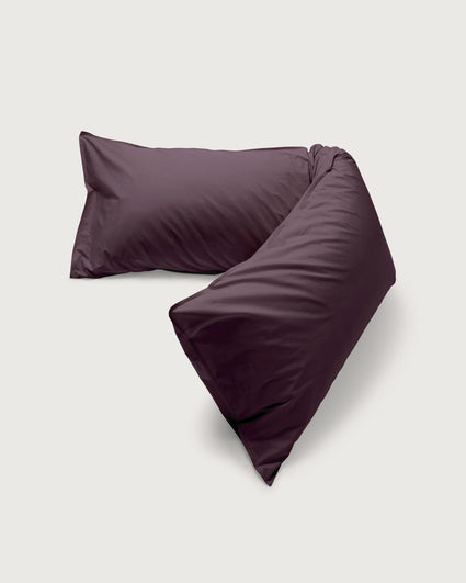 bedMATE Taie d'oreiller Coton Plum Noir