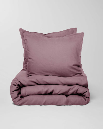 Parure de lit en lin lavé Mauve - SUITE702