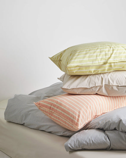 Kussensloop Set Katoen Streep Yellow Ecru - SUITE702