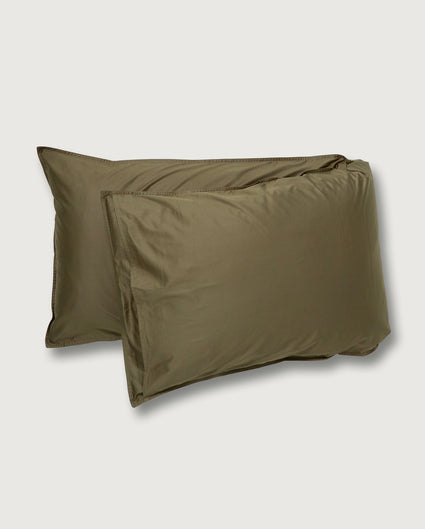 bedMATE Taie d'oreiller Satin Khaki Green