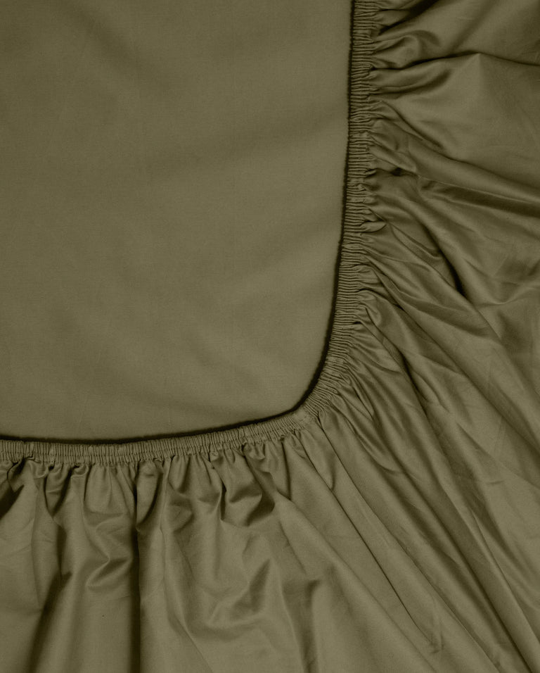Hoeslaken Satijn Khaki Green - SUITE702