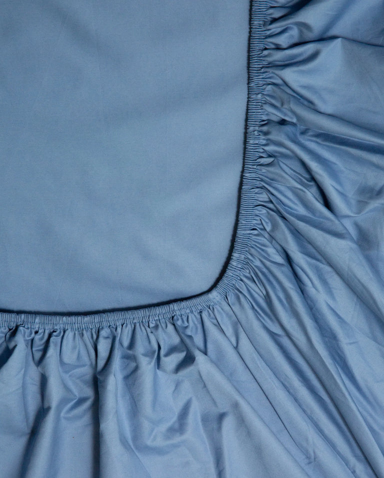 Hoeslaken Satijn Ocean Blue - SUITE702
