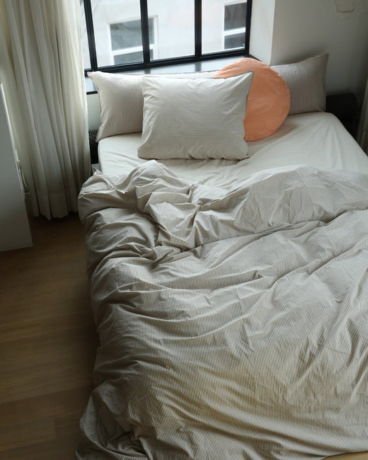 Dekbedovertrek Katoen Streep Brown Ecru - SUITE702